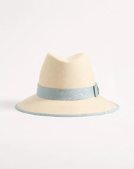 VLogo Signature Straw Hat With MoirÃ© Ribbon