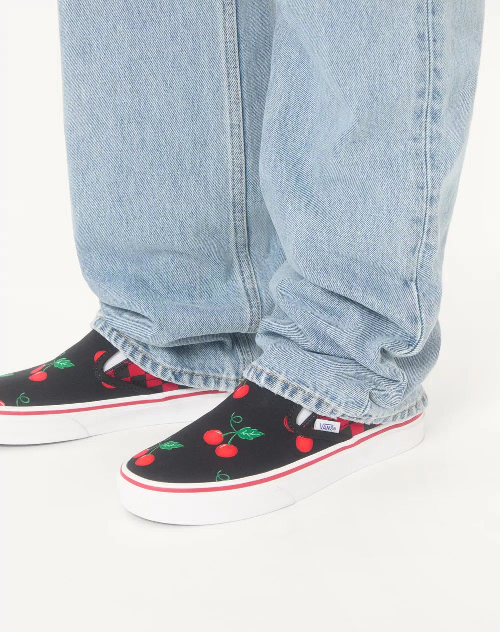 Valentino Garavani And Vans Slip-On Fabric Trainer With Maxi Cherryfic Print And VLogo Checkerboard Print