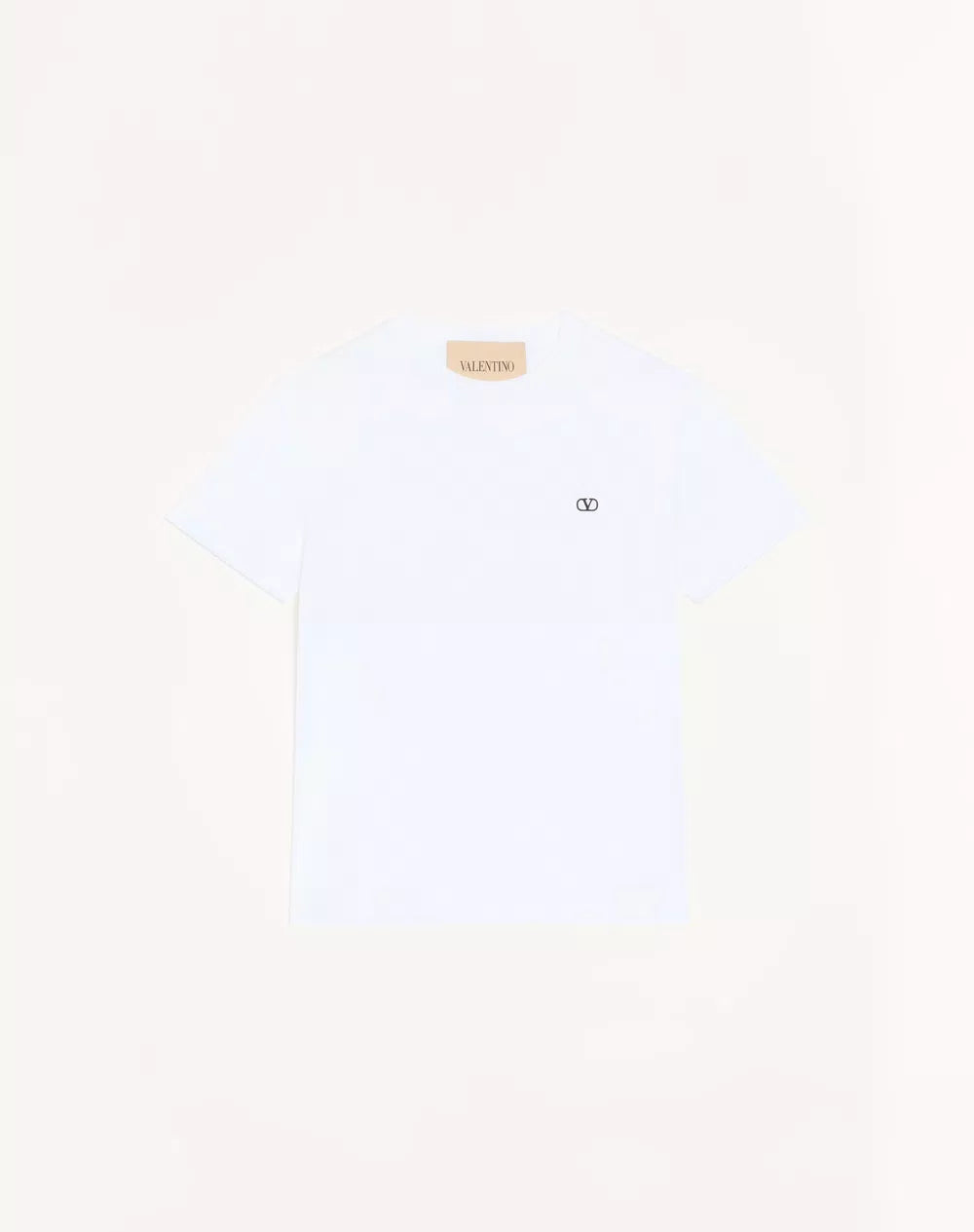 Valentino Cotton T-Shirt With VLogo Embroidery