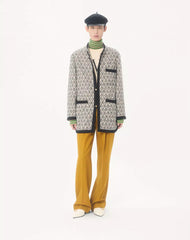 Valentino BouclÃ© Wool Jacket With Toute La V Jacquard Pattern