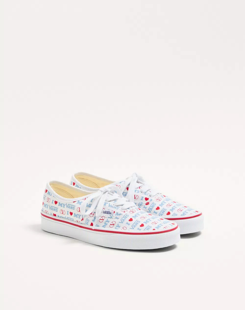 Valentino Garavani And Vans Low-Top Trainer In Valentino Vans Love Print Fabric
