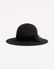 VLogo Signature Hat In Lapin Fabric And Velvet With Taffetas Bow