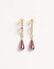Vlogo Signature Metal Earrings With SwarovskiÂ® Crystals And Glass Drops