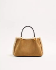 Valentino Garavani Small Suede Shopping Bag With Sheepskin Lining