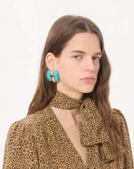 Pas Plus Metal And Enamel Earrings