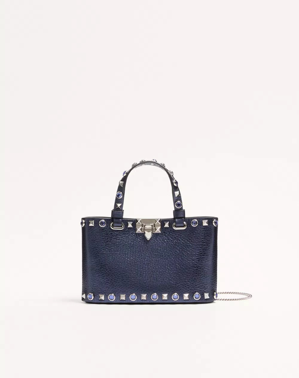 Valentino Garavani Rockstud Mini Shopping Bag In Laminated Calfskin