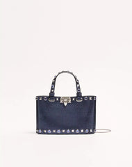 Valentino Garavani Rockstud Mini Shopping Bag In Laminated Calfskin
