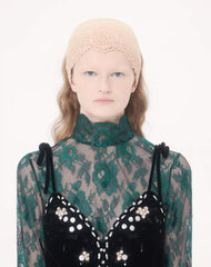Embroidered Crepe Couture Short Dress