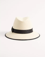 VLogo Signature Straw Hat With MoirÃ© Ribbon