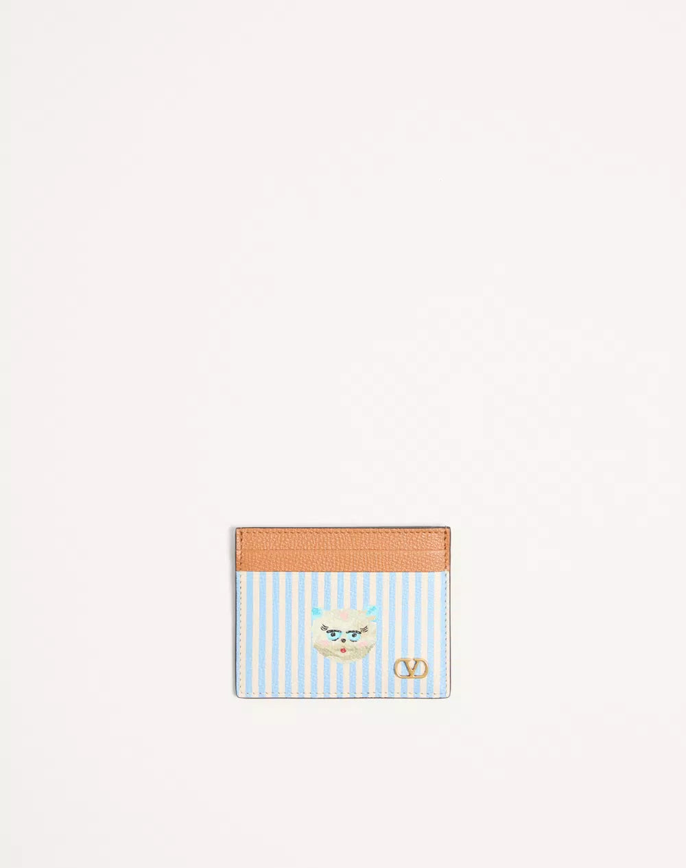 Valentino Garavani VLogo Signature Wallet In Grainy Calfskin With Le Chat De La Maison Print