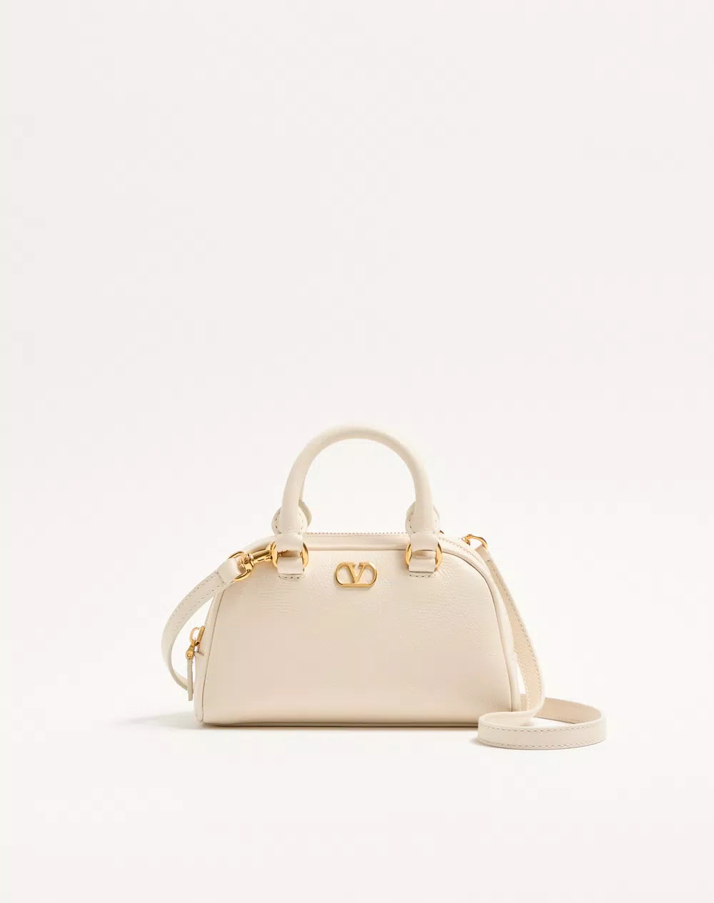 Mini VLogo Signature Bowling Bag In Grainy Calfskin