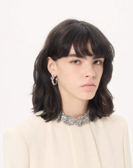Ovalette Metal And SwarovskiÂ® Crystal Earrings