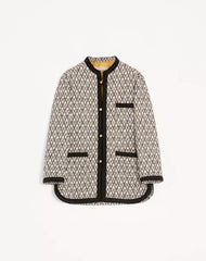 Valentino BouclÃ© Wool Jacket With Toute La V Jacquard Pattern