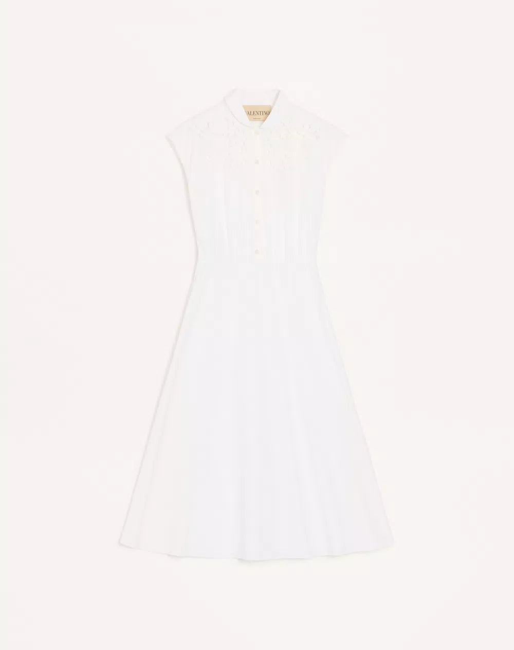Embroidered Poplin Midi Dress