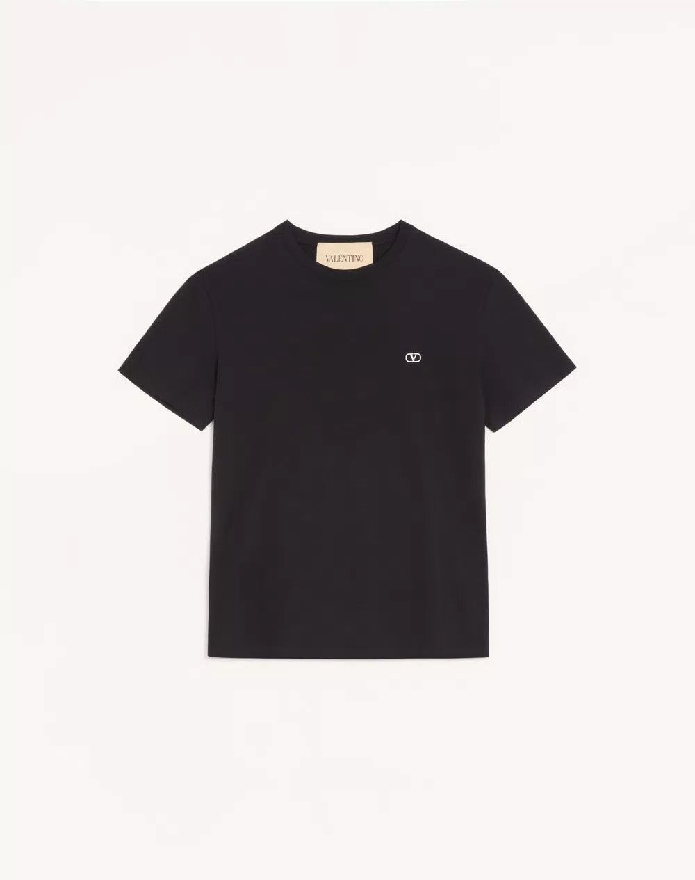 Valentino Cotton T-Shirt With VLogo Embroidery