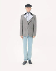 Valentino Cotton Poplin Shirt With Scarf Collar And VLogo Embroidery