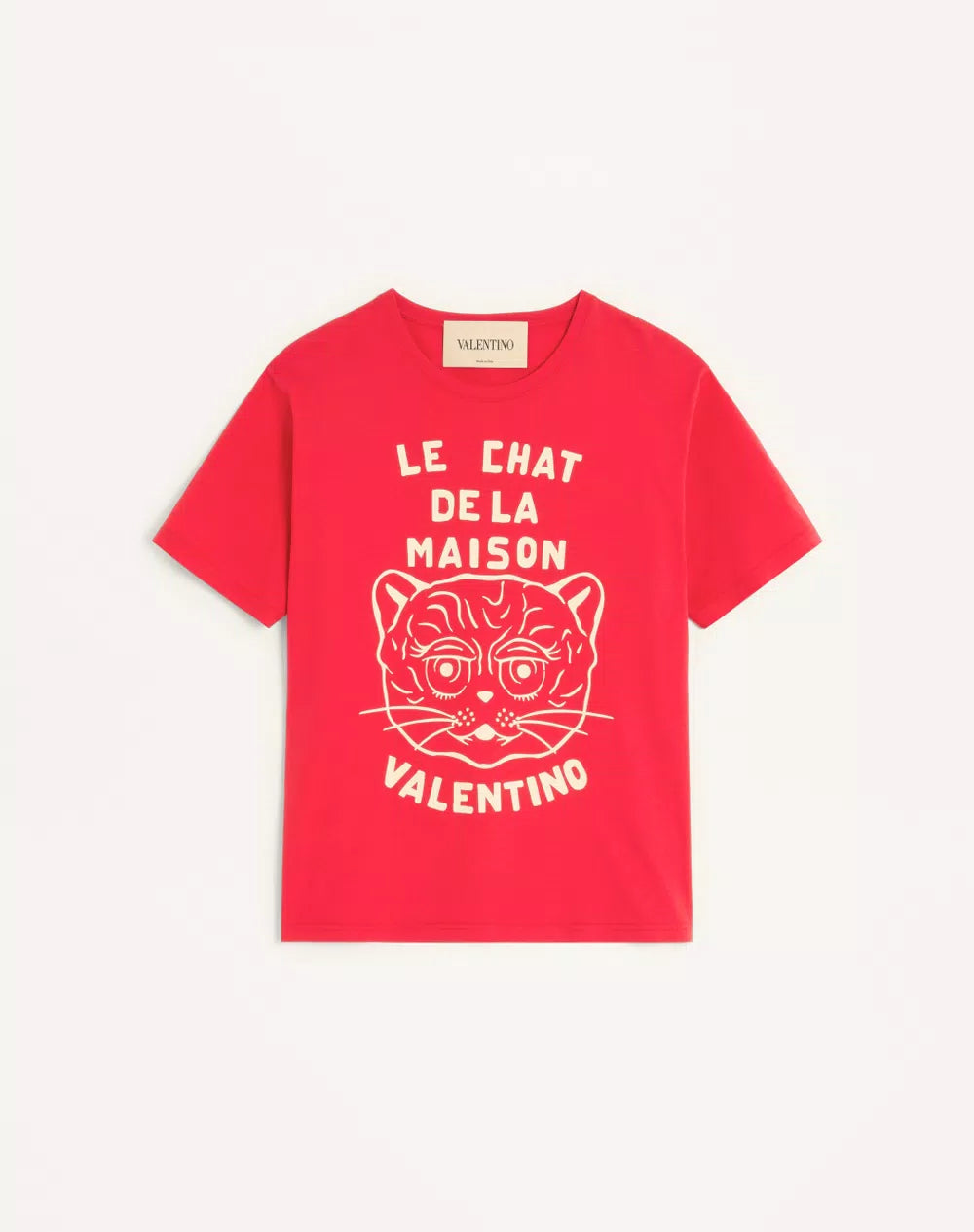 Cotton T-Shirt With Le Chat De La Maison Print