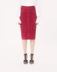 Suede Midi Skirt