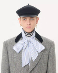 Valentino Cotton Poplin Shirt With Scarf Collar And VLogo Embroidery