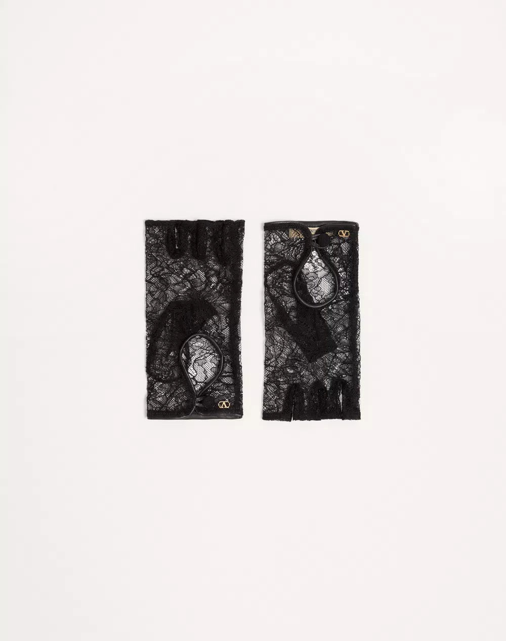 VLogo Signature Biker Gloves In Lace And Leather