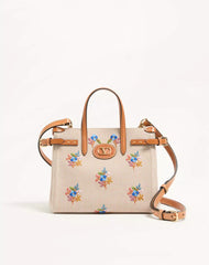 Valentino Garavani Antibes Small Canvas Shopping Bag With Embroidery
