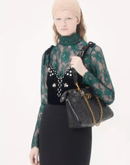 Embroidered Crepe Couture Short Dress