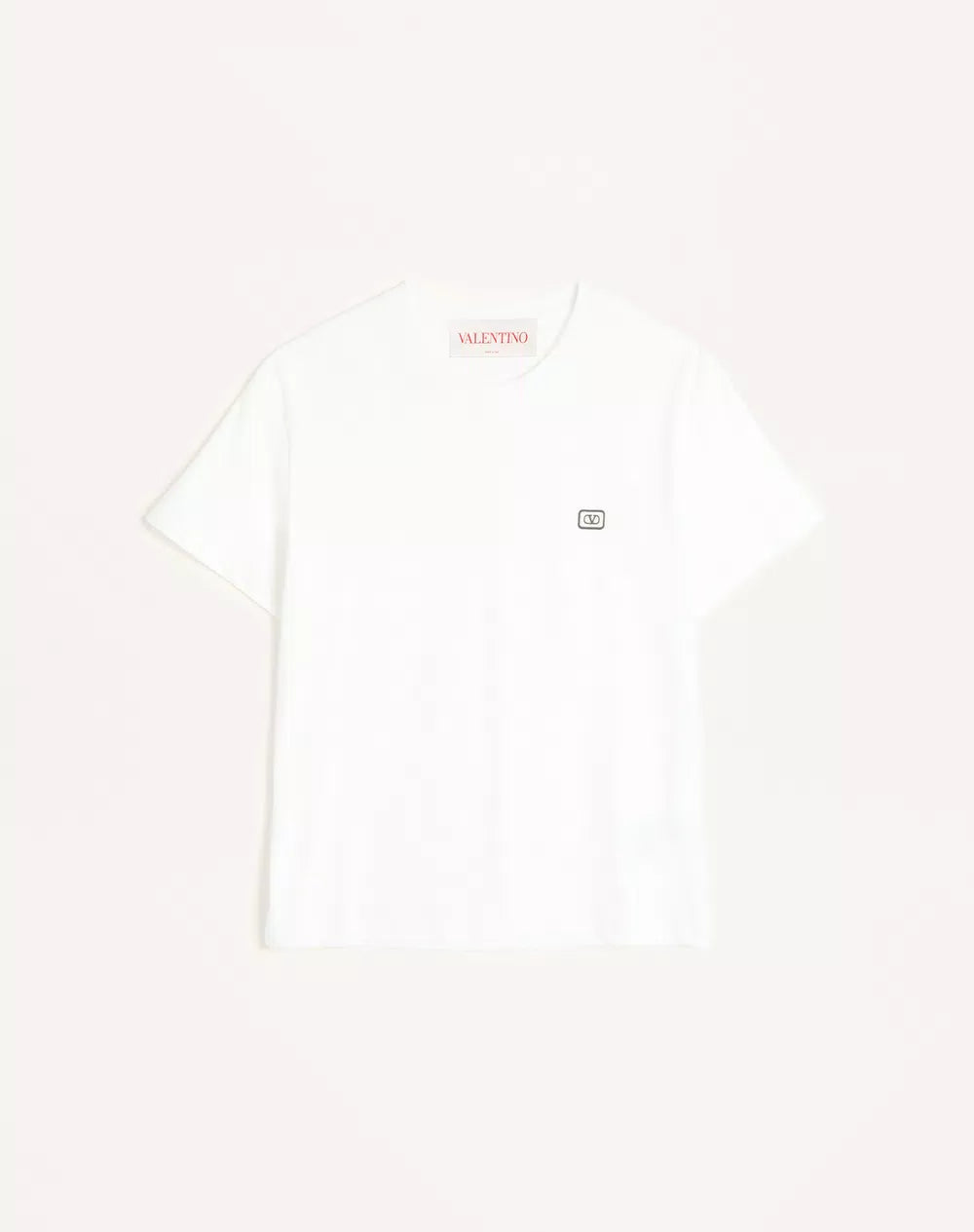 Cotton T-Shirt With VLogo Patch