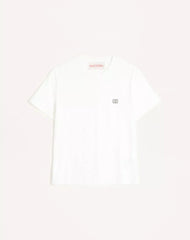 Cotton T-Shirt With VLogo Patch