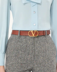 VLogo Signature Belt In Shiny Calfskin 30 Mm