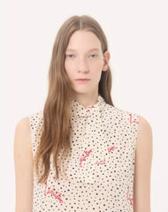 Plus De Pois Crepe De Chine Bubble Top