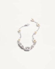 Ovalette Bracelet In Metal, Pearls And SwarovskiÂ® Crystals