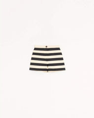 Cotton Satin Shorts With Maxi BarrÃ© Stripe