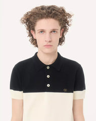Valentino Wool Polo Shirt With VLogo
