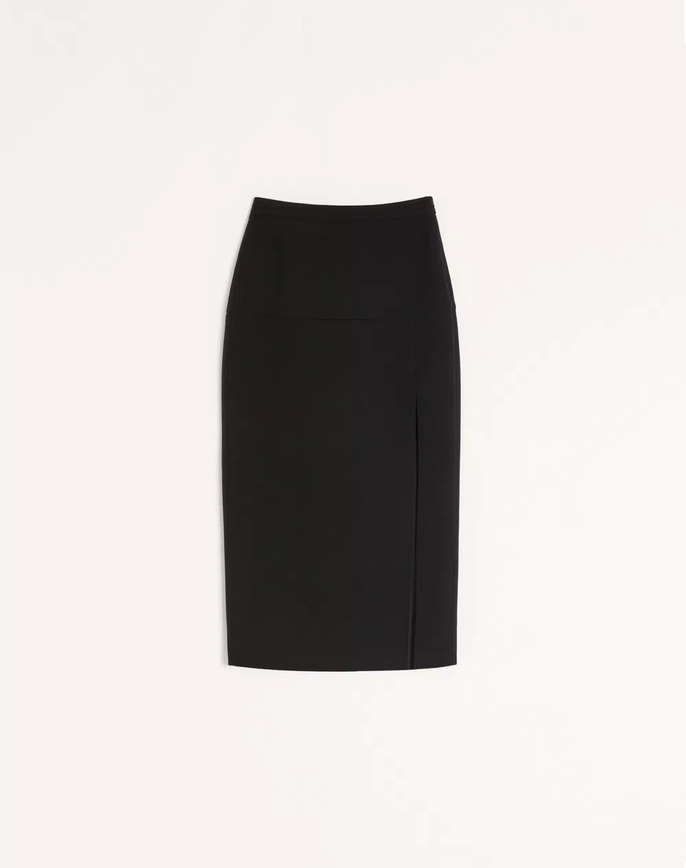 Wool Crepe Midi Skirt