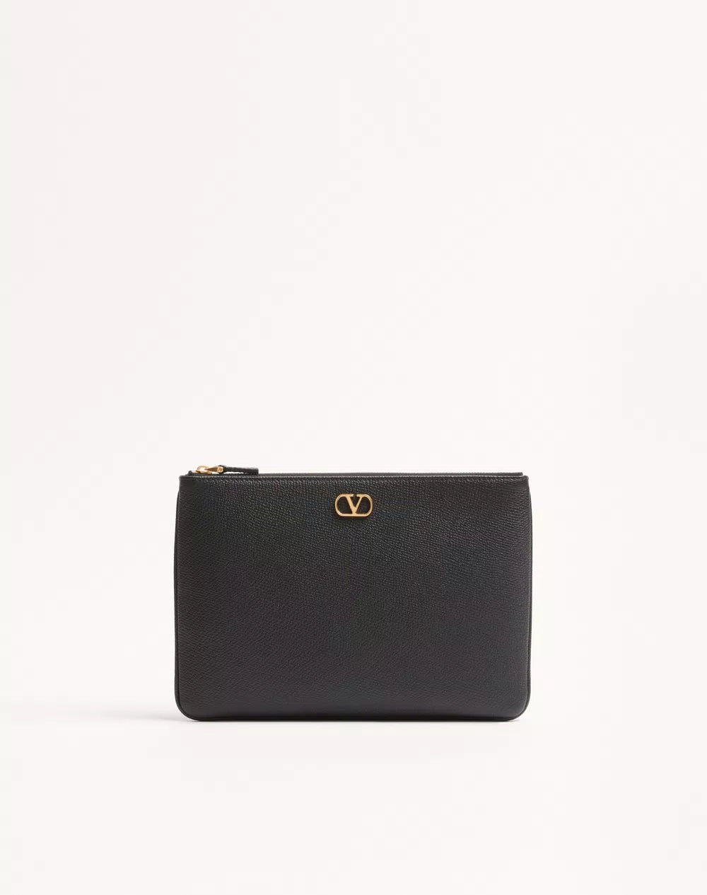 VLogo Signature Grainy Calfskin Clutch Bag