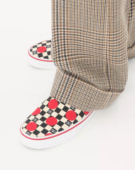 Valentino Garavani And Vans Slip-On Sneaker In Fabric With VLogo Checkerboard Print And Polka Dot Detail