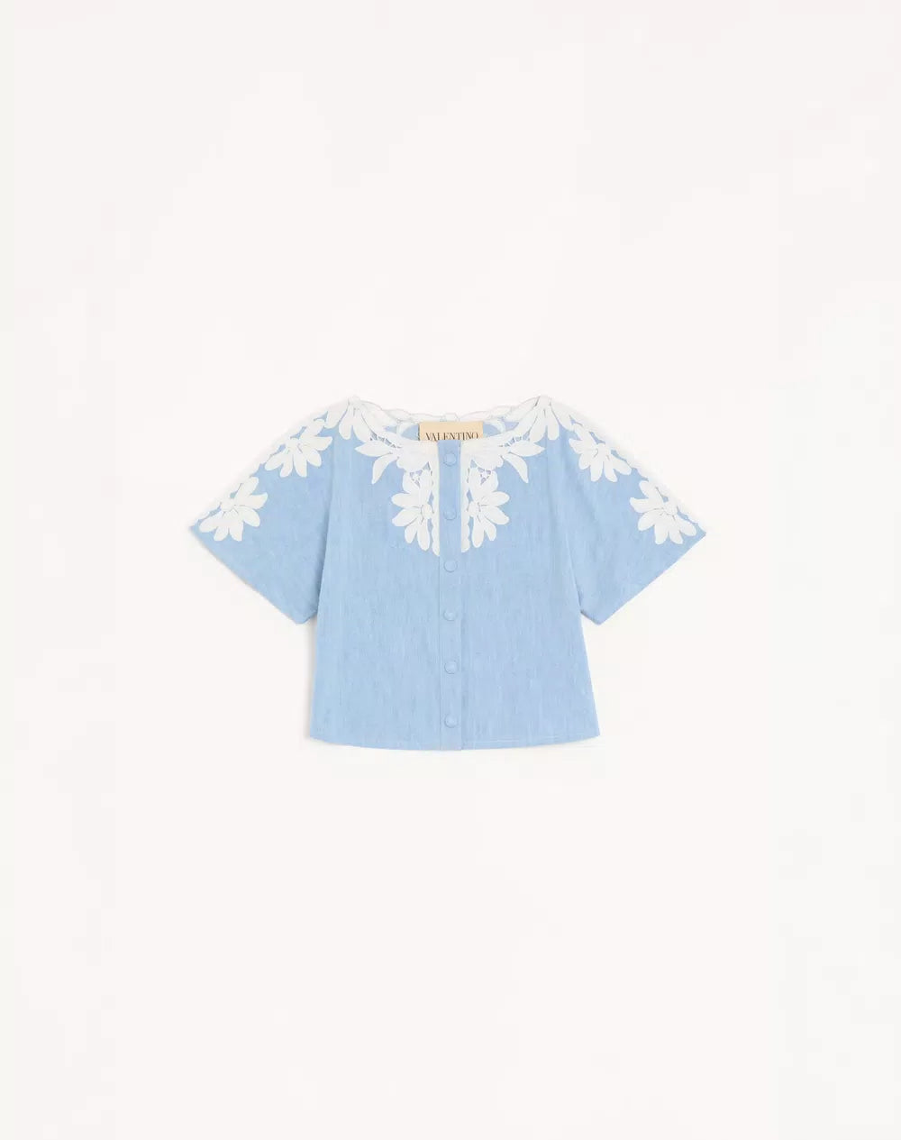 Light Blue Embroidered Denim Shirt