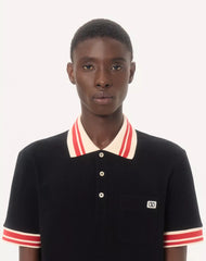 Cotton PiquÃ© Polo Shirt With VLogo Patch