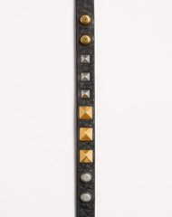 Rockstud Bracelet In Grainy Calfskin With A Mix Of Studs.