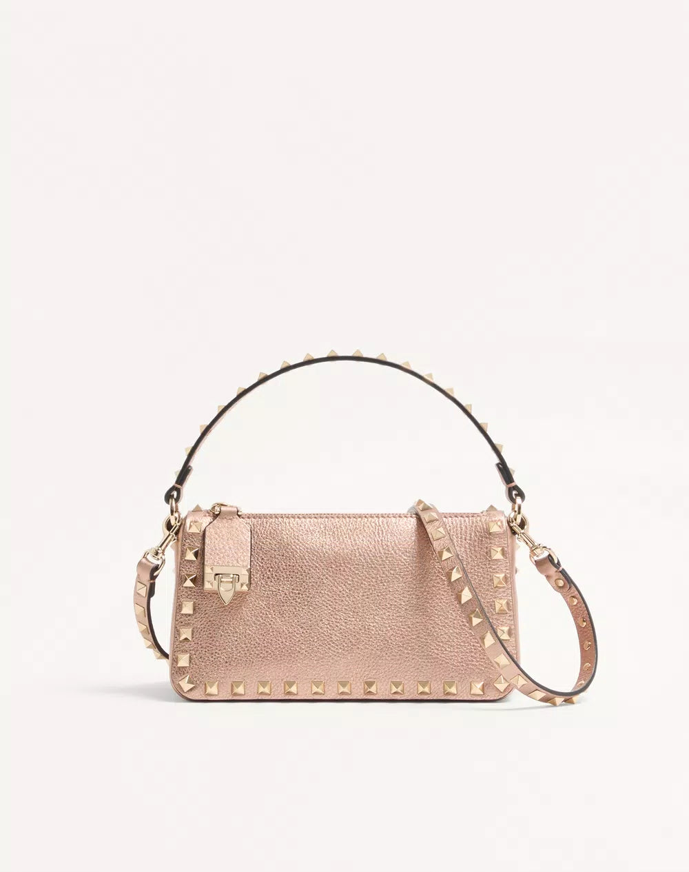 Valentino Garavani Rockstud Small Crossbody Bag In Laminated Grainy Calfskin Leather