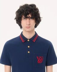 Cotton PiquÃ© Polo Shirt With Vg Embroidery