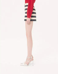 Cotton Satin Shorts With Maxi BarrÃ© Stripe