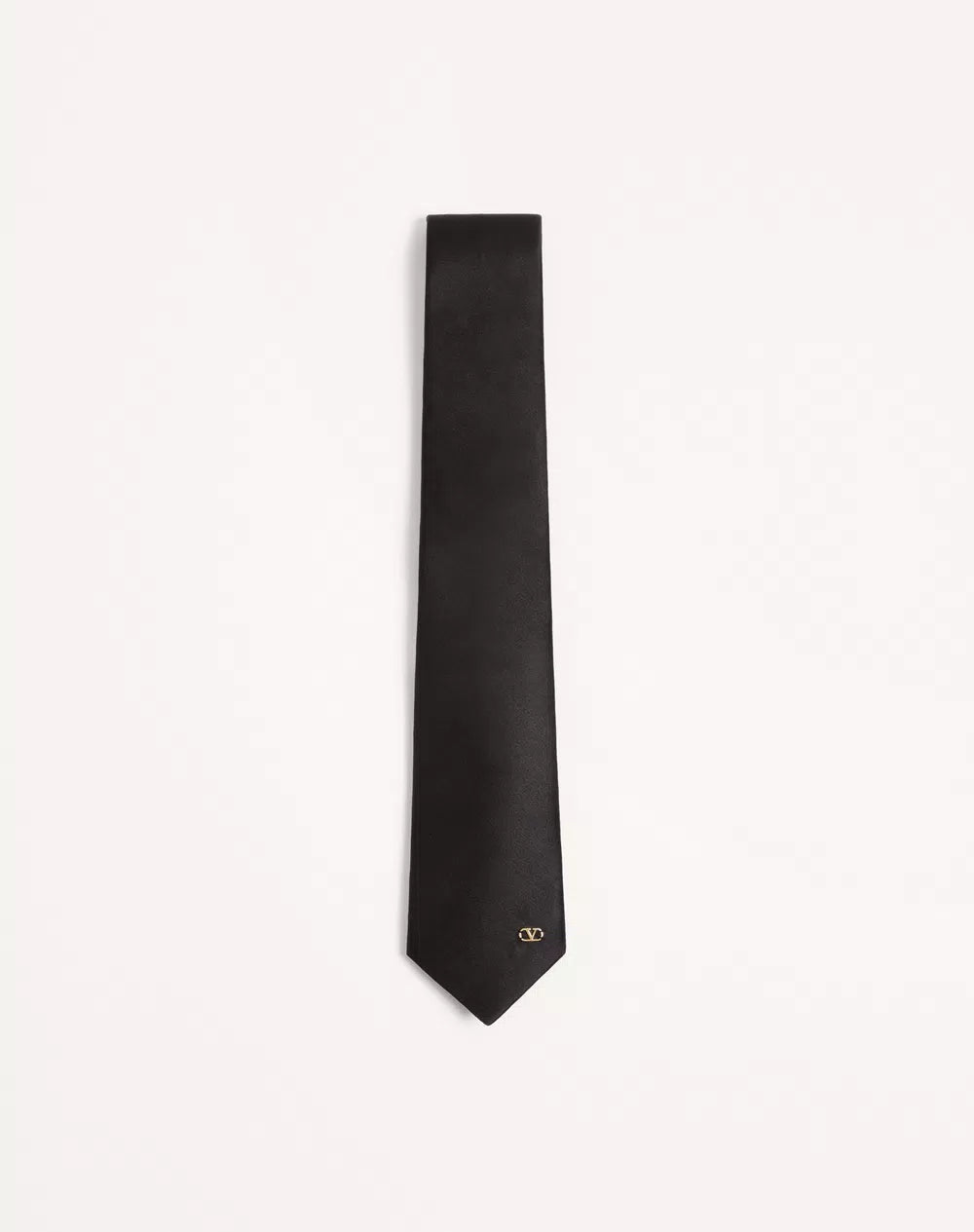 Valentie Silk Tie With VLogo Signature Detail