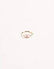 VLOGO SIGNATURE METAL AND SWAROVSKIÂ® CRYSTAL RING