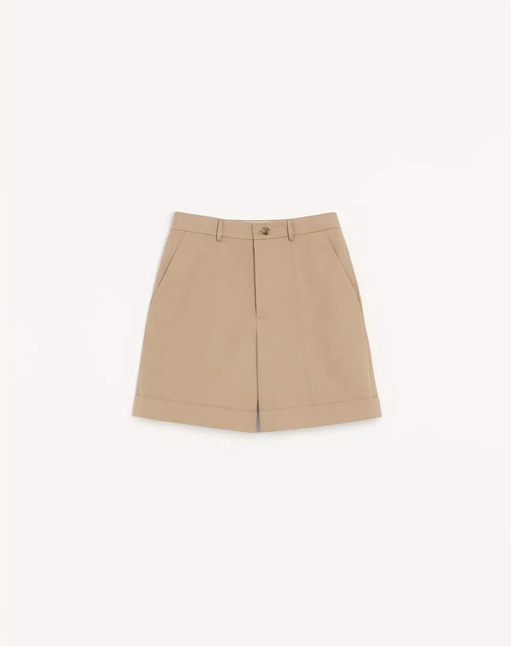 Valentino Cotton Gabardine Bermuda Shorts With Turn-Up And VLogo Embroidery