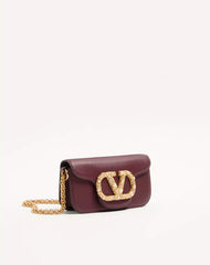 Valentino Garavani LocÃ² Small Shoulder Bag In Calfskin With Jewel Logo