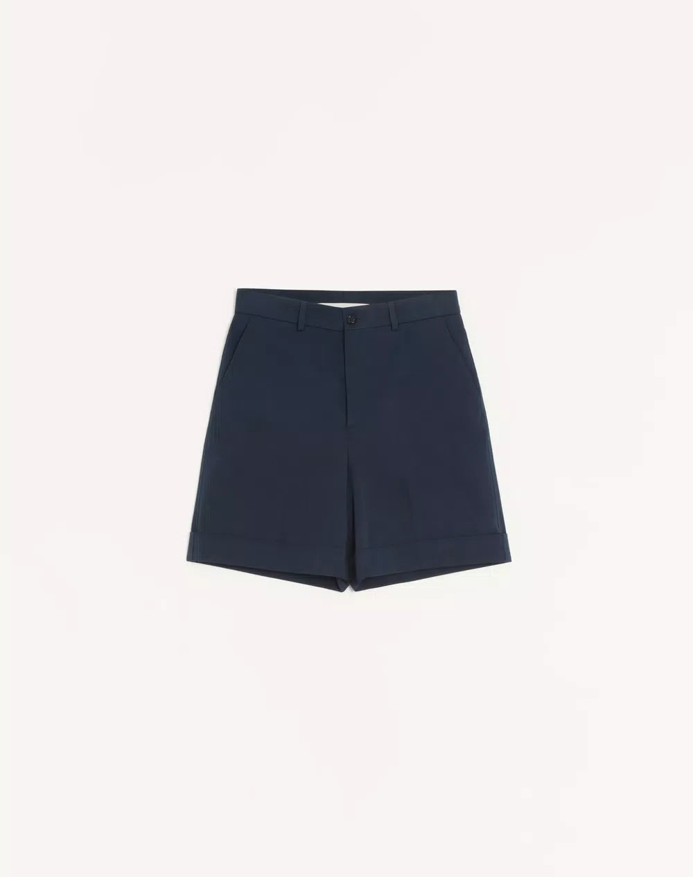 Valentino Cotton Gabardine Bermuda Shorts With Turn-Up And VLogo Embroidery