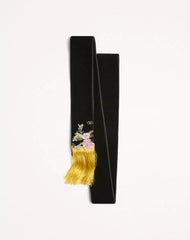 Valentino Velvet Scarf With Embroidery