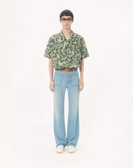 Valentino Cotton Poplin Bowling Shirt With Papier Floral Print