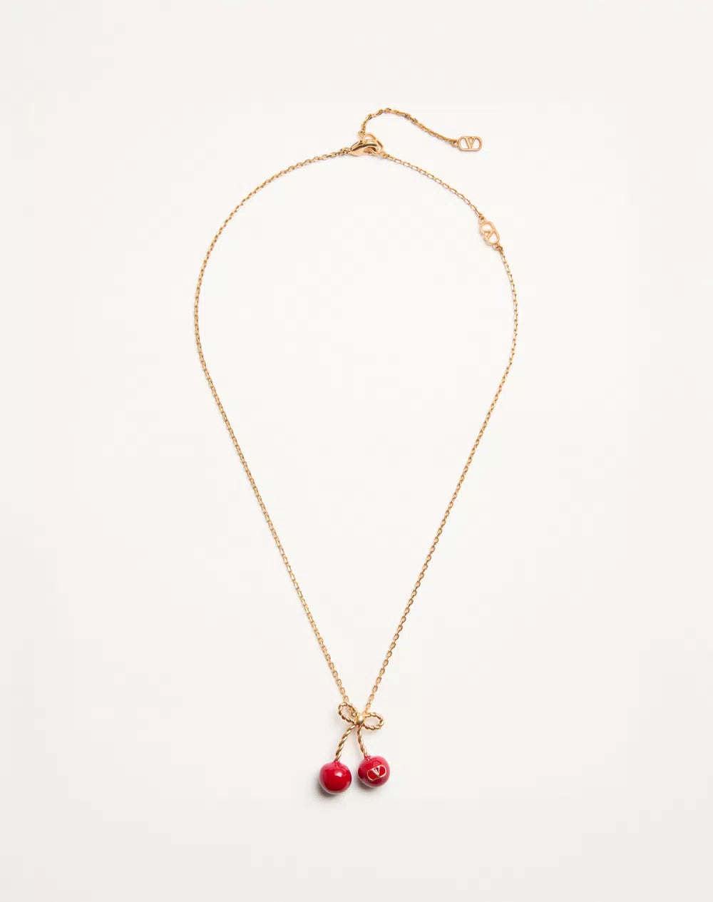 Cherryfic Metal And Enamel Necklace